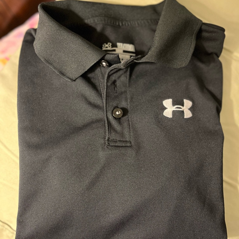 Under Armour Youth Black Polo Shirt